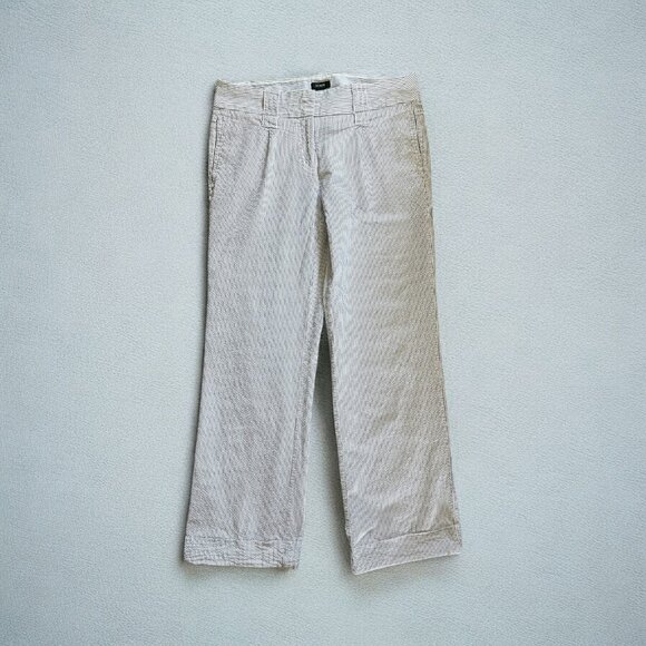 J Crew Pants Womens 4 Seersucker City Fit Summer Classic Striped Preppy Cotton - Picture 1 of 10